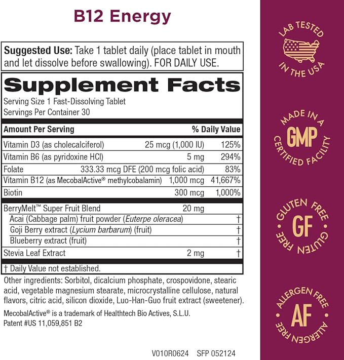 Purity Products Bundle - MyBiotin ProClinical + B-12 Energy Melt MyBiotin ProClinical (Biotin Patented MB40X Astaxanthin) - B12 Berry Melt (Methylcobalamin B12 + B6 + D3 + More)