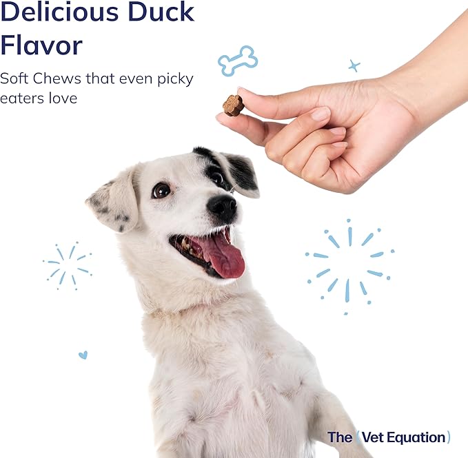Prebiotic &amp Probiotic for Dogs – Digestive &amp Gut Health Chews – Natural Duck Flavor 90 Count – with Bacillus Subtilis Vitamin B12 &amp Folic Acid – Supports Immune &amp Digestive Health