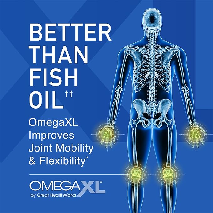 OmegaXL Joint Support Supplement - Natural Muscle/Immune Support 60 Softgels (2 Pack) &amp VitaminXL D3 High Potency Daily Vitamin D 5000 IU 125mcg Supplement (30 Softgels)