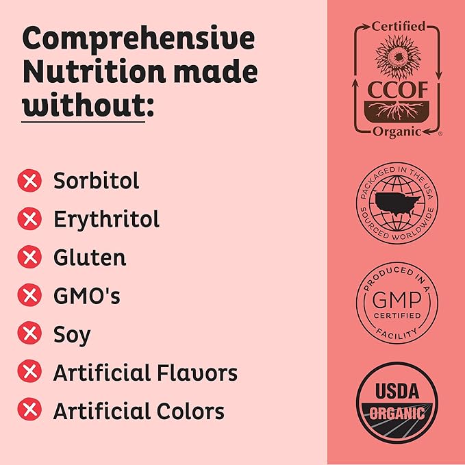 KOS Vegan Protein Powder Strawberries &amp Cream USDA Organic - Low Carb Pea Protein Blend Plant Based Superfood with Vitamins &amp Minerals Gluten Free - Meal Replacement for Women &amp Men - 2