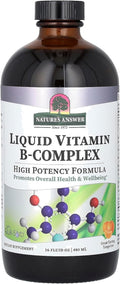 Nature's Answer Liquid Vitamin B-Complex Supports Healthy Energy Levels | Promotes Healthy Nerve Function | All-Natural Tangerine Flavor | Gluten-Free &amp Benzoate-Free 16oz