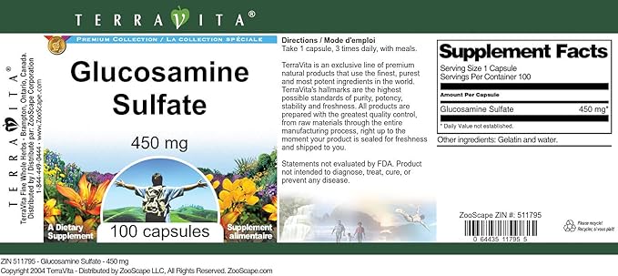 Glucosamine Sulfate - 450 mg (100 Capsules ZIN: 511795) - 3 Pack
