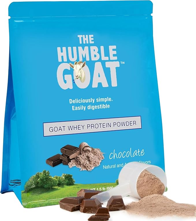 Grass Fed Whey Protein Powder Chocolate 1.5 lb – Made from Goat Milk Easy to Digest Clean Taste Non-GMO Gluten-Free &amp Versatile Chocolate Whey Protein Powder Made in USA