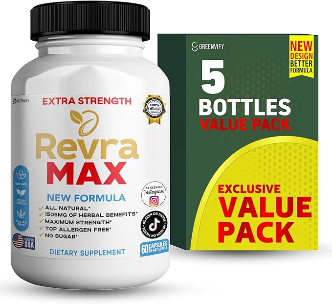 Revira MAX Organic Maca Root Supplement Black Red Yellow Maca with Black Pepper 60 Capsules 30-Day Supply (5)