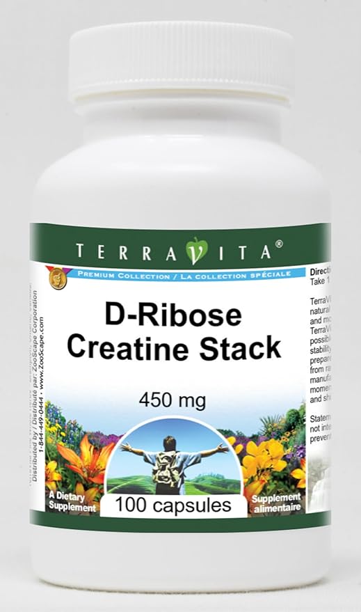 D-Ribose Creatine Stack - 450 mg (100 Capsules ZIN: 513915) - 3 Pack