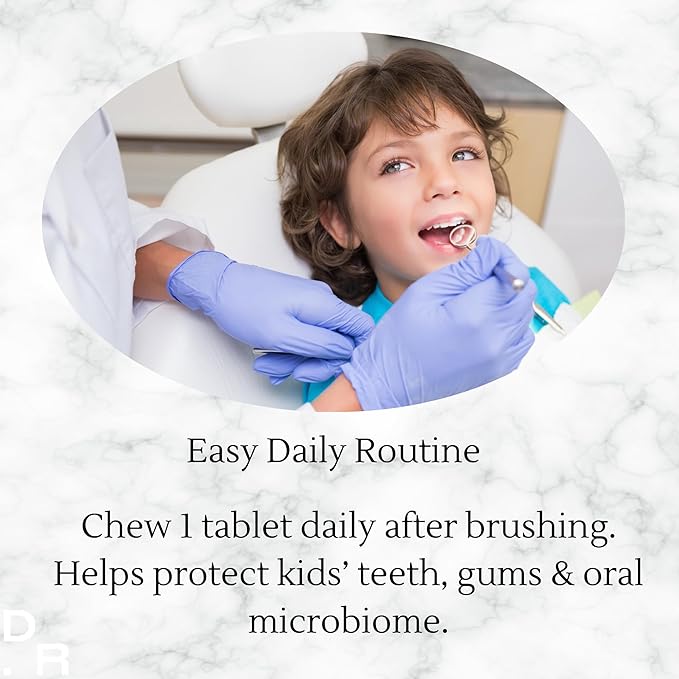 Dentabiom Kid Blueberry – Probiotic Chewable Tablets for Oral Health Sugar-Free 30 Count (Kid - Blueberry)