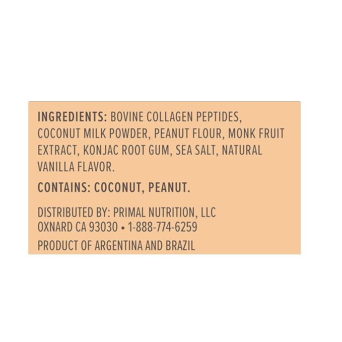 Primal Kitchen Peanut Butter Flavor Collagen Fuel® Drink Mix Collagen Peptides No Dairy 14.3 Ounces