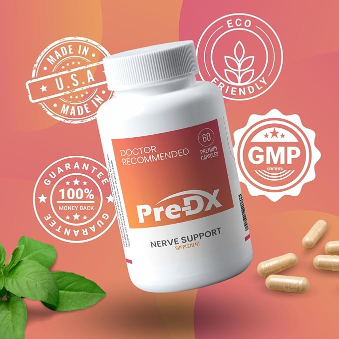 Pre-DX Nerve Support Supplement - Advanced L-Methylfolate Multivitamin w/Vitamin B-Complex &amp More for Resistance Enhancement - 3rd Party Tested L-methylfolate Supplement - 60 Capsules
