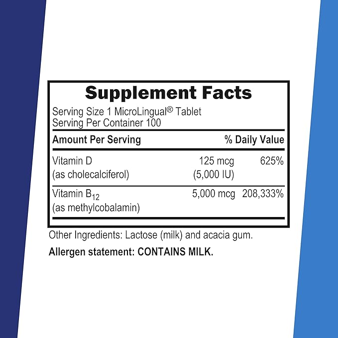 Superior Source NO Shot Methylcobalamin B-12 5000 mcg with D3 5000 IU - Energy &amp Heart Health Supplement - Multivitamin with Vitamin D3 for Bone Support - 100 Instant Dissolve Tablets
