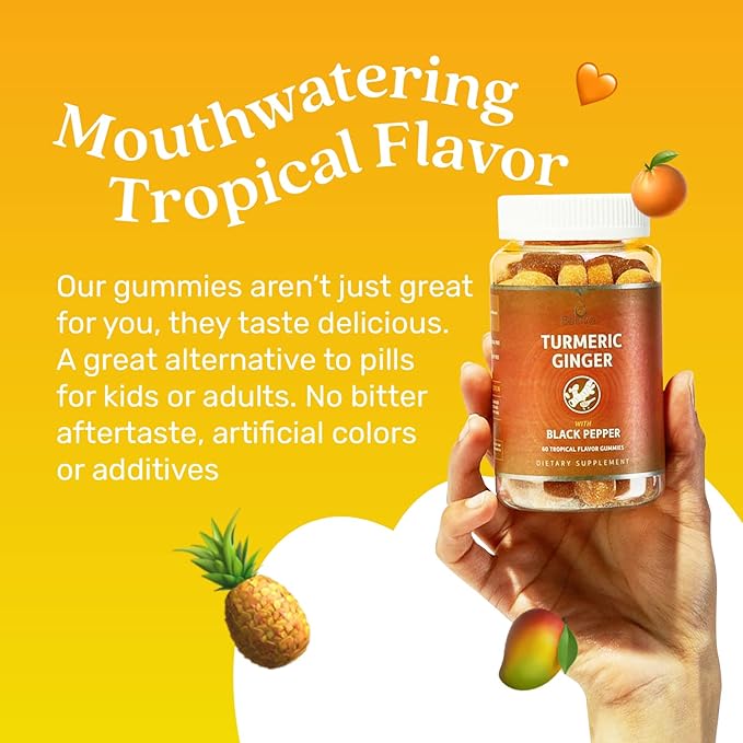 BeLive Biotin and Turmeric Gummies Supports Hair Growth Healthy Skin &amp Nails Immune Support and Mobility Support