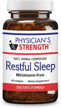 Physician's Strength Restful Sleep - 60 Softgels - Natural Support - 100% Herbal Compound - Melatonin Free - Non-GMO &amp Soy Free - 60 Servings