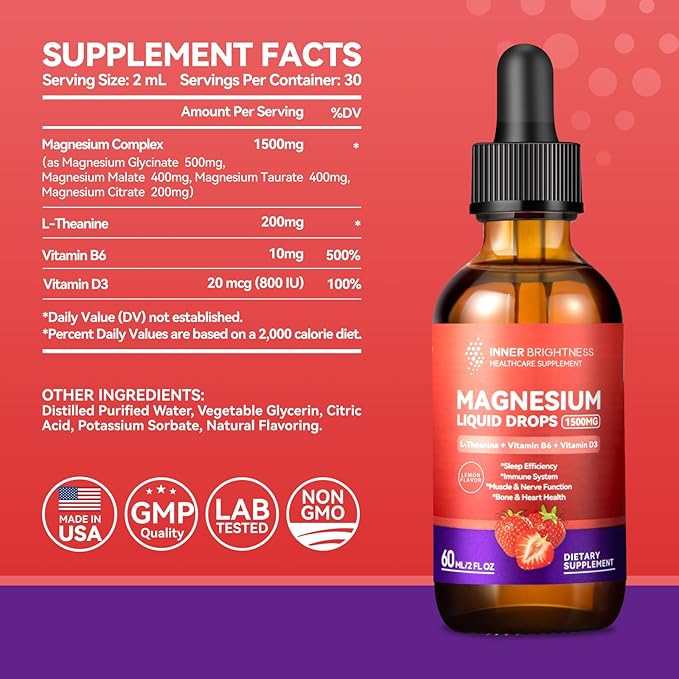 Magnesium Glycinate｜Gummies for Adults Sleep Relaxation &amp Focus Pineapple Flavor &amp Liquid with Magnesium Citrate &amp Taurate Strawberry Flavor