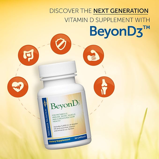 Dr. Whitaker's BeyonD3 - Vitamin D3 Supplement 5000 IU Plus Boron Vitamin K2 Magnesium &amp Zinc - Supports Immune Health Calcium Metabolism &amp Bone Mineralization (30 Capsules)