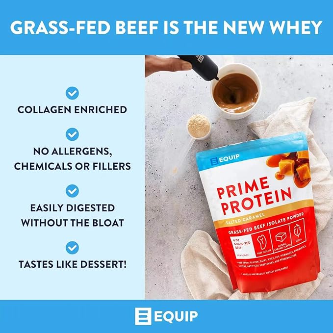 Equip Foods Prime Protein Powder Vanilla &amp Prime Protein Powder Salted Caramel