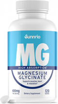 Magnesium Glycinate Supplement - 400mg per Serving - High Absorption Supports Muscle Heart Health Sleep and Relaxation* - Non-GMO Gluten-Free Vegan-Friendly - 120 Tablets