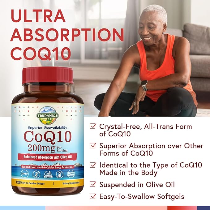 Terranics Probiotics &amp CoQ10 Bundle Heart &amp Digestion Health 60 Billion Probiotics Bioactive Coenzyme Q10 200mg Extra Virgin Olive Oil Bundle &amp Save