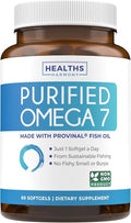 Omega 7 Supplement for Women and Men - High Potency &amp Purity Palmitoleic Acid Fatty Acid Fish Oil Supplement from Patented Provinal with Lowest Palmitic Acid - Sustainably Sourced (2 Month Supply)