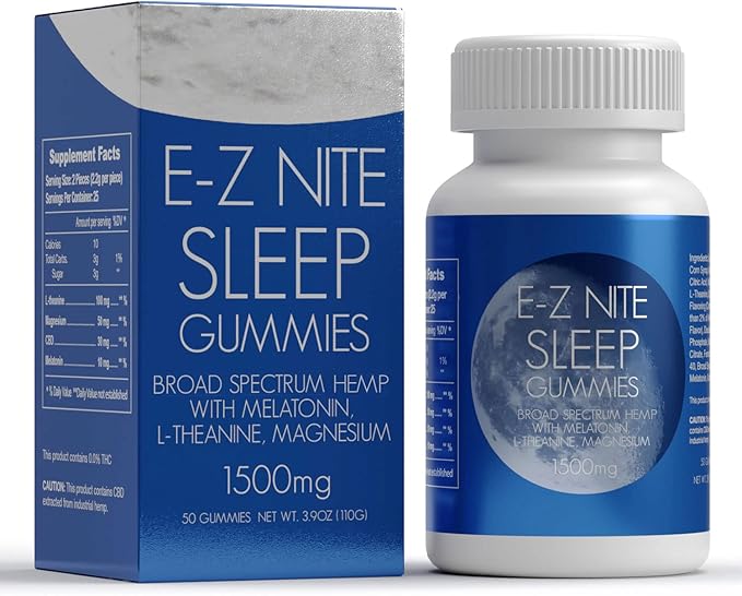 Hemp + Melatonin Sleep Gummies with L-Theanine Magnesium | Helps You Stay Asleep Longer | Non-Habit Forming Non-GMO Gluten Free | Strawberry Flavor 50 Count