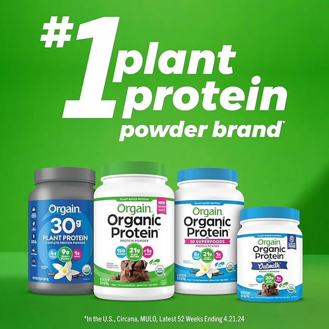 Orgain Creatine Monohydrate Powder 17.64 Oz (100 Servings) &amp Organic Vegan Protein Powder Vanilla 2.01lb Bundle - Muscle Growth &amp Recovery Support