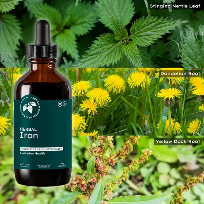 Mountain Meadow Herbs - Herbal Iron - 4 oz - Gentle Herbs to Support and Regulate Iron Metabolism and Absorption