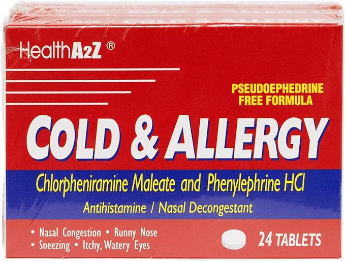 HealthA2Z® Total Home Relief &amp Vitality Bundle | Cold &amp Allergy Tablets (72 Count) + Ibuprofen 200mg (250 Count) + Vitamin D3 (5000 IU) + K2 MK-7 Softgels with Virgin Coconut Oil (90 Count)
