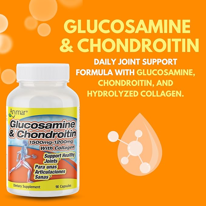 Arymar Glucosamine Chondroitin &amp Collagen Supplement Joint Support Formula Two Pack