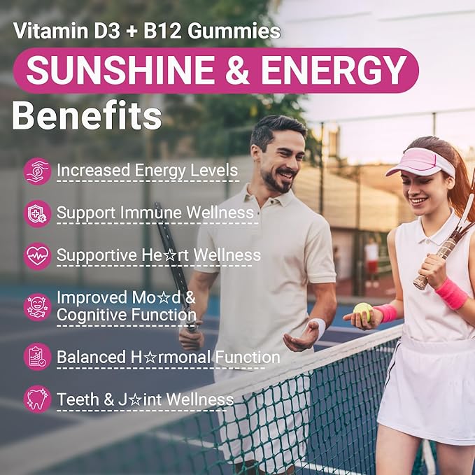 Vitamin D3 B12 Gummies Vitamin D3 10000 IU &amp Methylated B12 500mcg for Adults D3 B12 Vitamin Supplement with Ashwagandha Magnesium Vitamin K2 for Immune &amp Energy Support