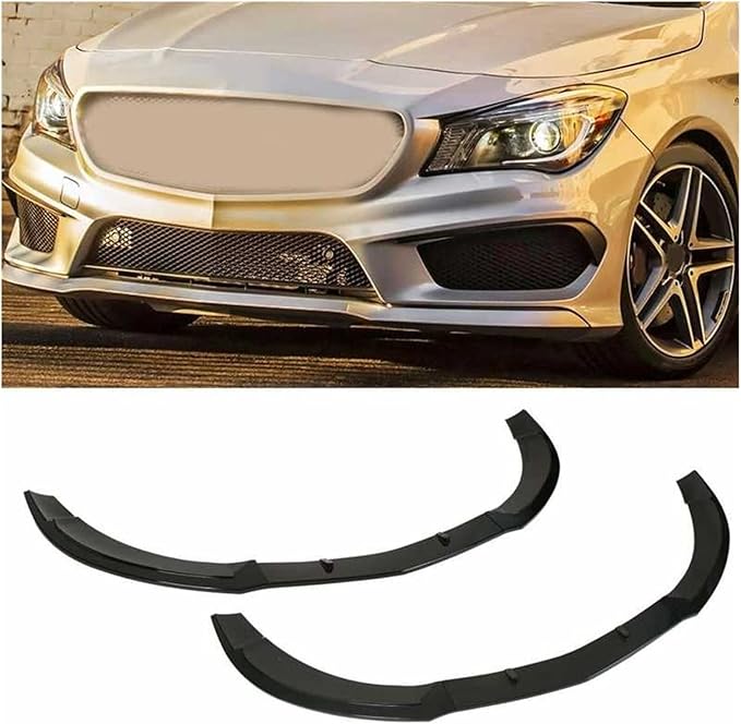 Front Bumper Lip Type Car Front Diffuser Spoiler Replacement Compatible for Mercedes Benz CLA C117 AMG LINE CLA45 2013-2015 (Color : Black)