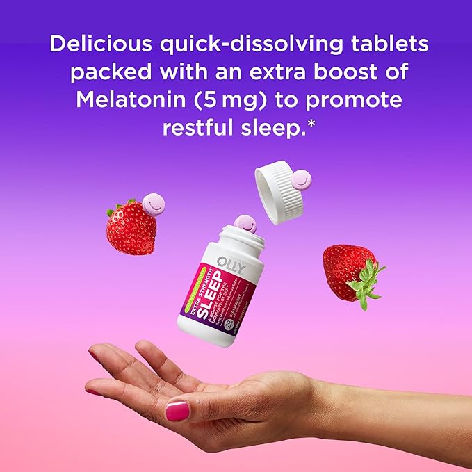 OLLY Ultra Strength Sleep Softgels with Melatonin &amp Extra Strength Fast Dissolve Strawberry Sleep Tablets - 60 Count &amp 30 Count