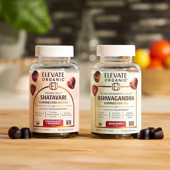 Regenerative Fermented KSM-66 Ashwagandha and SRI-81™ Shatavari Vegan Gummies