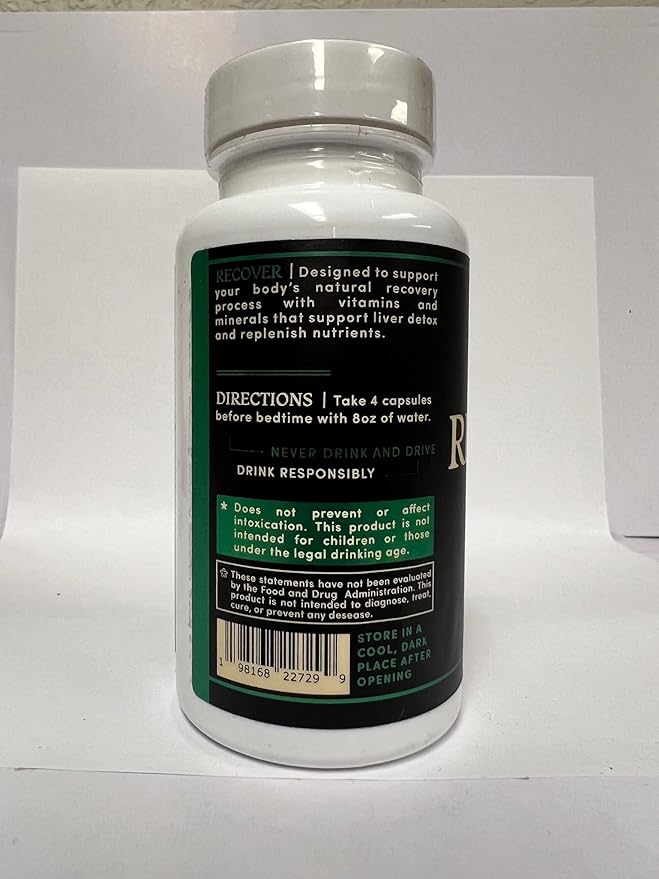 Recovery - Pre &amp Post Drinking Aid Liver Support Hydration Electrolytes with Dihydromyricetin DHM Milk Thistle Vitamin B Willow Bark Quercetin - 10 Servings