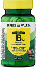 Extra Strength Vitamin B12 Metabolism Support Dietary Supplement Fast Dissolve Tablets Mixed Berry 5000 mcg 45 Count