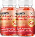Calcium Citrate Gummies Calcium 1200mg with Vitamin D3 B6 B12 Magnesium Zinc Calcium Supplements for Women and Men Support Bone &amp Muscle Health 120 Chews Strawberry Flavor