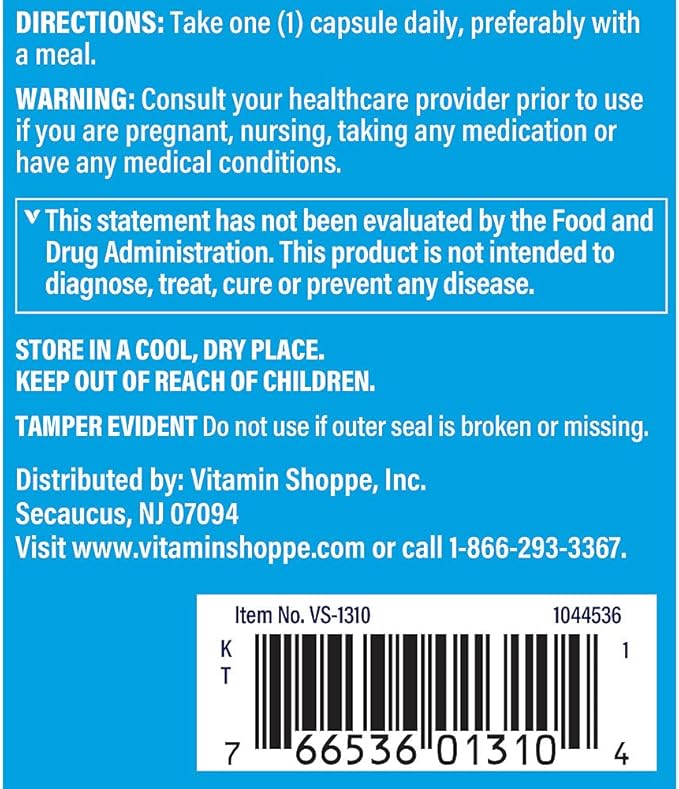 The Vitamin Shoppe No Flush Niacin 500mg - Cholesterol &amp Cardiovascular Support | Inositol Hexanicotinate | 100 Capsules | Flush-Free