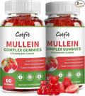 Catfit Mullein Gummies for Lungs Detox &ampLymphatic DrainageMullein Leaf ExtractQuercetin&ampElderberry for Respiratory &amp Immune SupportVegan Strawberry Flavor 120 Gummies