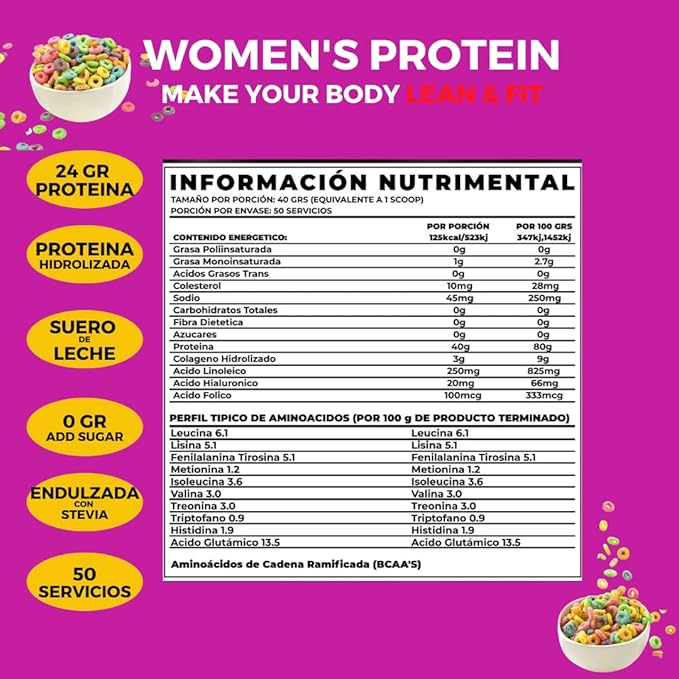 BIOTECKPHARMA | Woman Protein Fruit Cereal Flavor ... (Fruit Cereals 2KG)