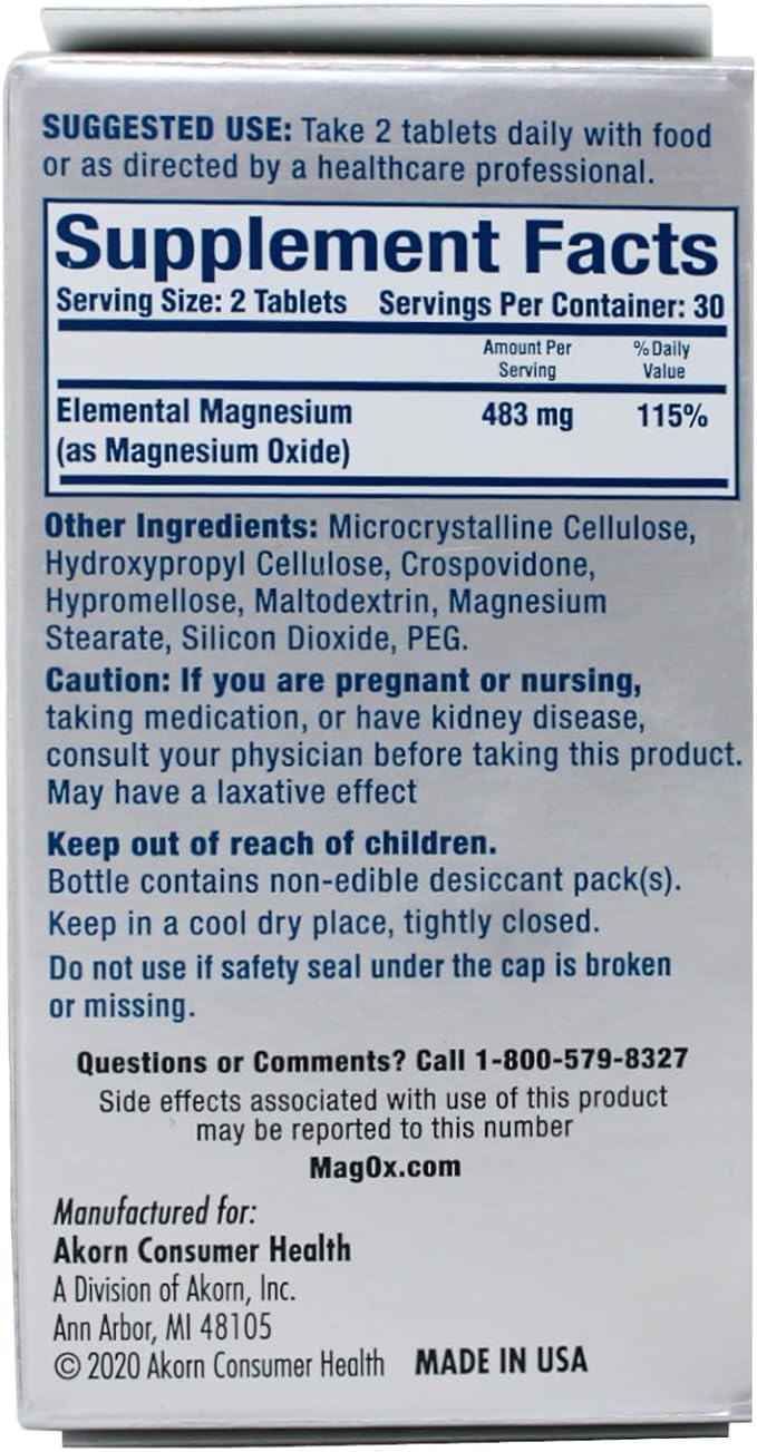 Mag-Ox 400 Magnesium Tablets 60 Each (Pack of 8)