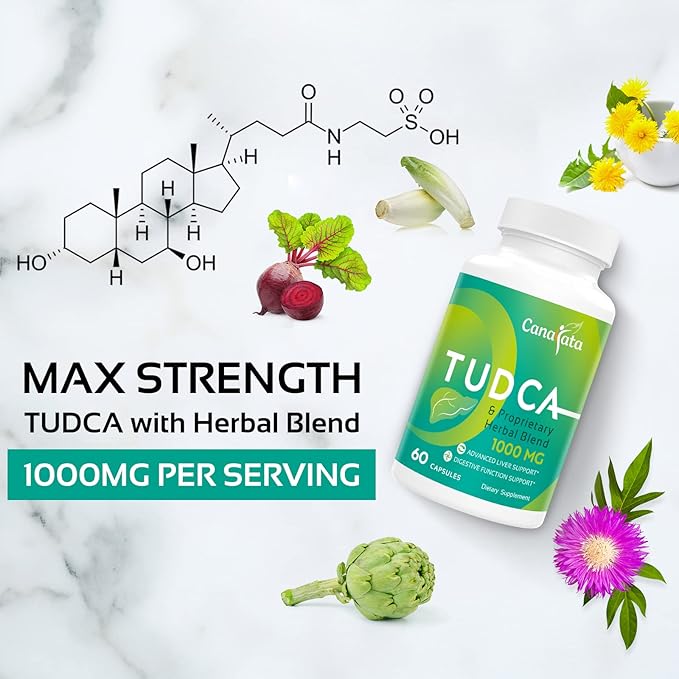 TUDCA Liver Support Supplements 1000mg - 120 Vegan CapsulesTUDCA Bile Salts with Milk Thistle Herbal Blend Formula for Cleanse Detox &amp Repair
