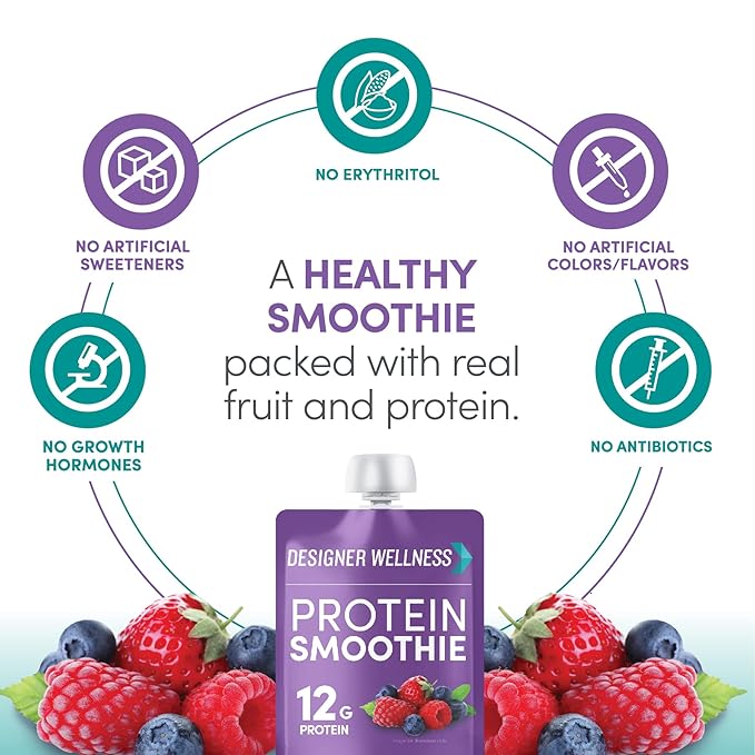 Designer Wellness Protein Smoothies Super Fruits Variety and Mixed Berry Bundle