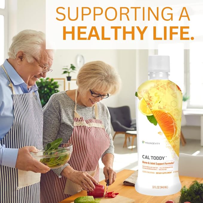 Youngevity Cal Toddy™ - Calcium (Citrate Phosphate) Magnesium 1200mg/600mg-Vitamins D-3 Zinc Copper Potassium Boron and 70+ Trace Mineral Cofactors - Supports Bone Health-32 Fl Oz (Pack of1)