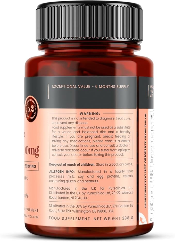 pureclinica High Strength 1500mg Glucosamine HCL &amp Chondroitin x 180 Tablets
