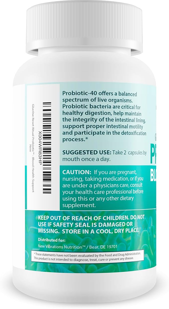 Gluc0se Reset Ritual Probiotic Blood Support - Our Best Probiotics &amp Prebiotics For Blood Balance - Prebiotics &amp Probiotics With Vitamin D - Healthy Gut Restore Probiotic Leaky Gut Repair Supp