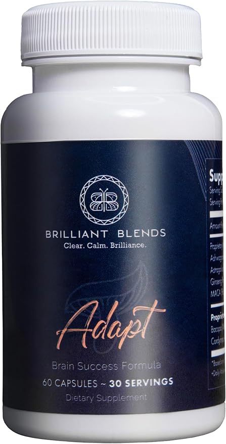 Adapt Adaptogen Supplement – Doctor-Formulated Blend to Improve Sleep and Memory | Natural Adaptogen Formula with Clinically Sourced Ingredients | Vegan Non-GMO | 30 Servings