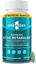 One A Day Women's Active Metabolism Daily Essential Multivitamin for Women Metabolism Support Vitamins for Women with All 8 B-Vitamins Vitamin D Magnesium &amp More120 Count