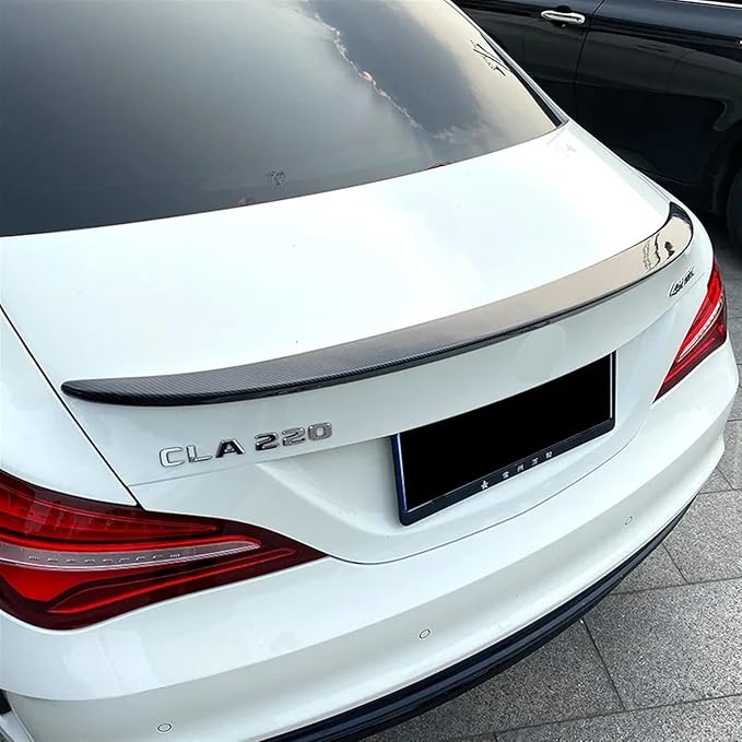 Car Rear Trunk Spoiler Wing Carbon Fiber Look Rear Trunk Spoiler Compatible for Benz CLA CLA200 CLA260 2013-2019(Carbon Look)