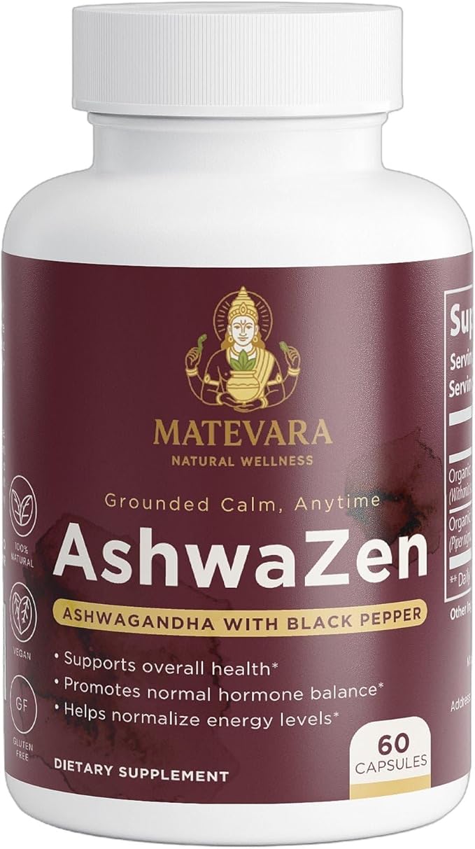 AshwaZen Organic Ashwagandha | (60 Count)