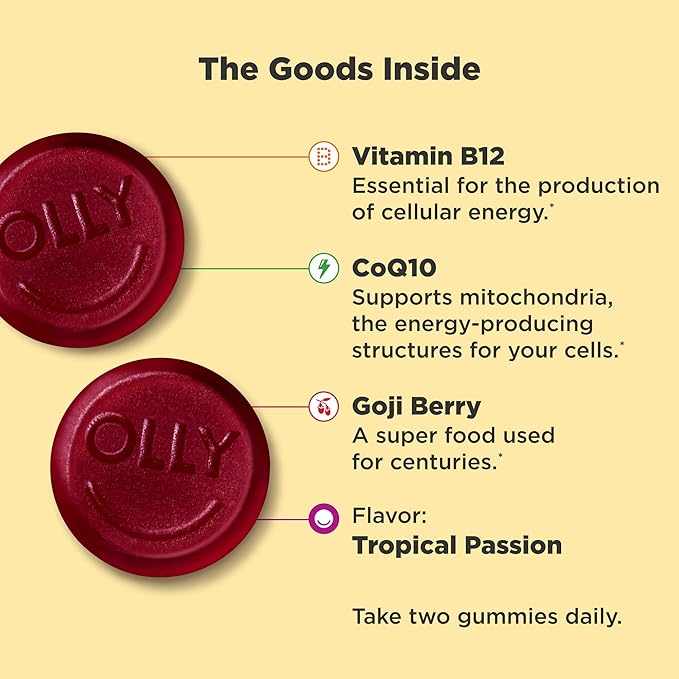 OLLY Sleep Immunity Melatonin Gummy 36 Count &amp Daily Energy Gummy 60 Count