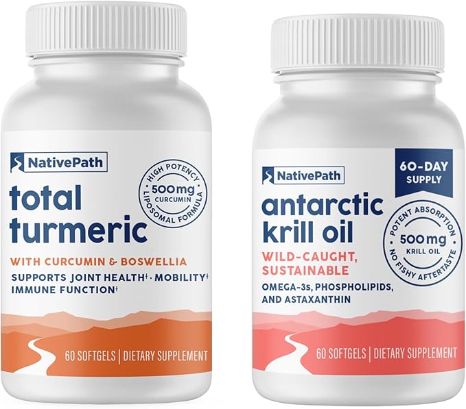 NativePath Total Turmeric 60 and Antarctic Krill Oil 60 Bundle