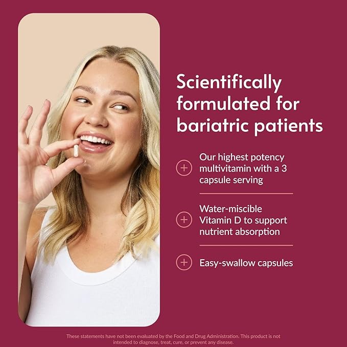 Bariatric Advantage Ultra Multivitamin with Iron - Ultra Multi with Iron - Capsule Format Multivitamin - Provides Full Complex of B Vitamins - with Vitamin C Chromium &amp More - 270 Capsules