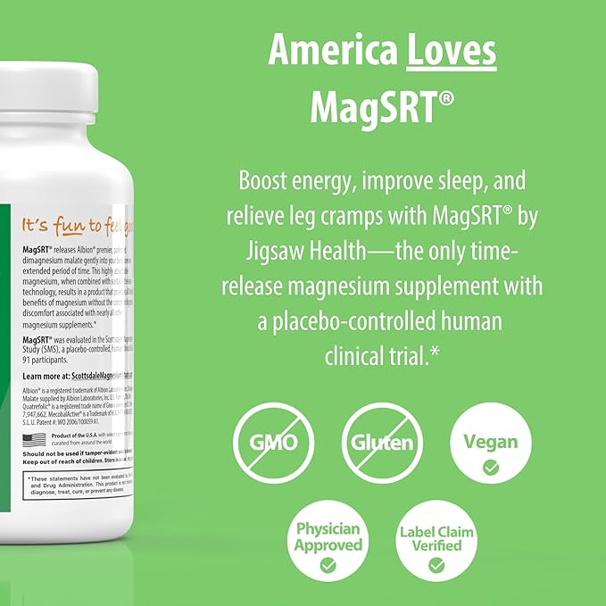 Jigsaw Health Bundle | MagSRT 240 Tablets and Potassium Cocktail (Orange) 60 Servings (Packets)